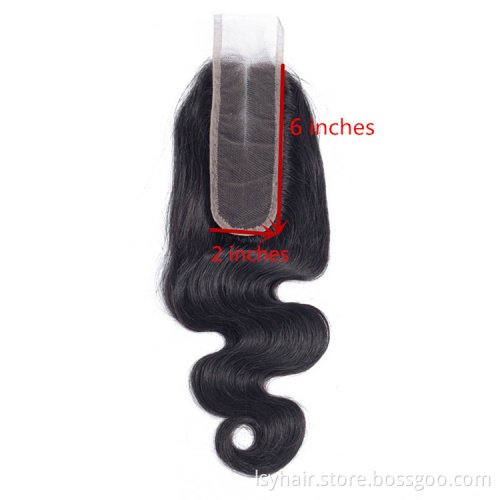 Kim K Kardashian Body Wave Closure 2x6 4x413x4Lace Closure Deep  Middle Part 100% Human Hair Natural Color Remy Closure 6-18inch